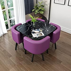 JHKGY Ensemble De Salle À Manger 5 Pièces,Table Et Chaises De Cuisine Modernes,avec 4 Chaises Ensemble De Table À Manger,Table De Salle À Manger Maison Ou Restaurant Moderne,Violet