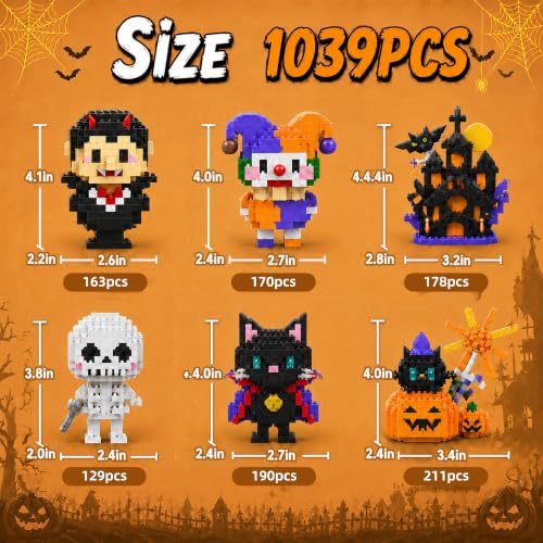 Halloween Advent Calendar 6 Days, Mini Building Blocks Set with Figures - image 3