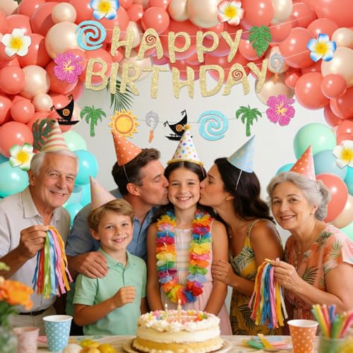 Image of Ouddy Life 165Pcs Tropical Balloons Summer Birthday Party Decorations