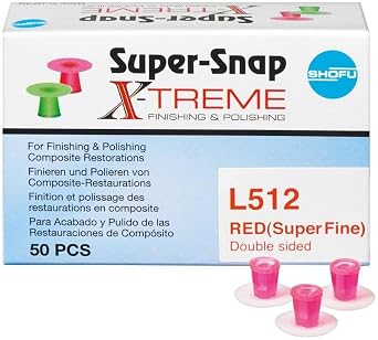 Shofu Dental L512 Super-Snap X-Treme Polishing Discs Red 50/Bx