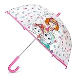 ABG girls Kids Clear for Rain Girl's, Transparent with an Easy Grip Handle, Dome Windproof, Ag Bubble Umbrella, Paw Patrol, Age 3-10 US