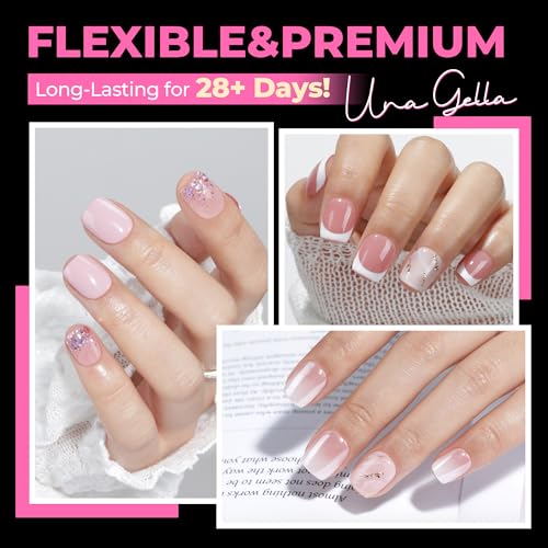 Image of UNA GELLA Short Square Nail Tips 504PCS Pre Etched Extra Short Soft Gel Fake Nails Tips for Women DIY Squoval Press On Nails Extension French Style Salon Full Cover Acrylic Tips 12 Sizes