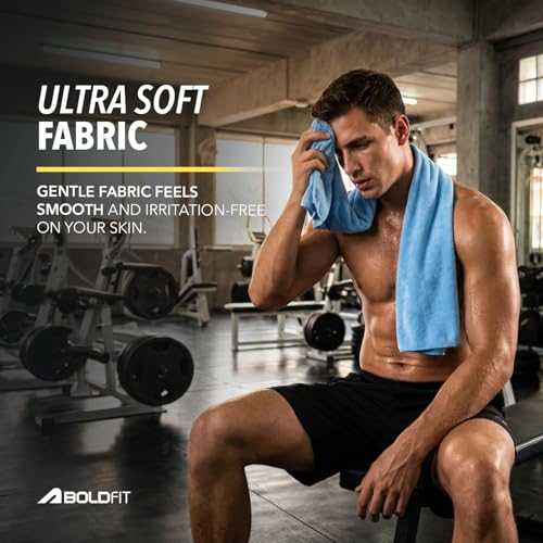 Image of Boldfit Gym Towel for Men & Women, Quick-Dry Hand, Face & Bath Towels for Gym, Shower & Travel, Ultra Soft Absorbent Reusable Towels for Sweat & Water, Compact Portable Eco Friendly Everyday Use Towel