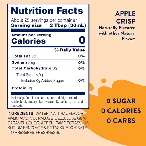 Image of Jordan's Skinny Mixes Sugar Free Coffee Syrup, Holiday Apple Crisp Coffee Flavoring Syrup, Zero Calorie Drink Mix for Lattes, Baking, Protein Shake, Dairy & Gluten Free, Kosher, 25.4 Fl Oz