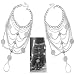 SUNSCSC 1 Pair Boho Vintage Silver Coin Blessing Symbol Tassel Anklets Foot Jewelry