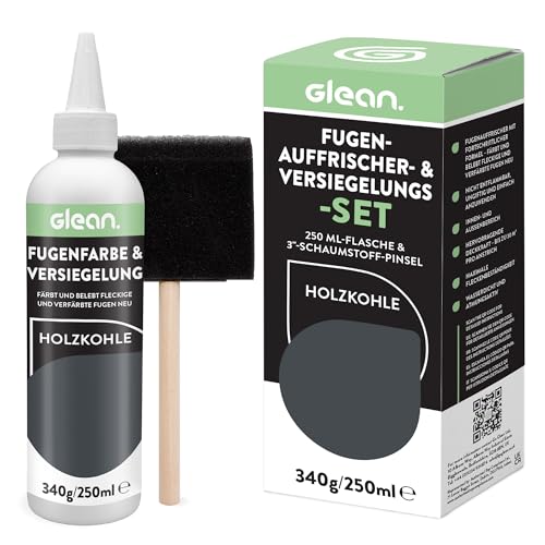 GLEAN Fugenfarbe & Versiegelung Anthrazit | 340g | Erneuert & schützt Fliesenfugen | Mit...