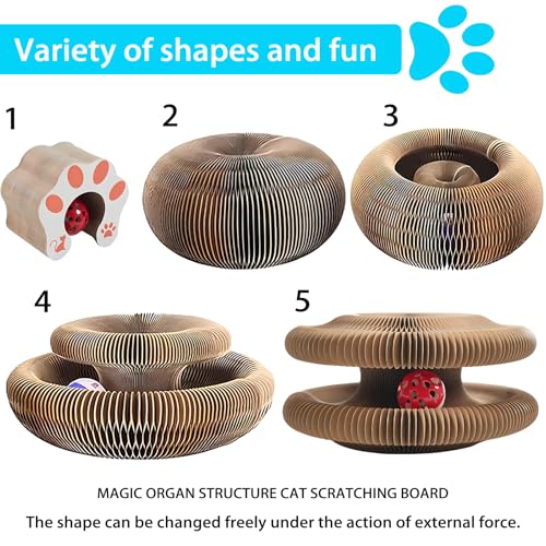 Rascador Foldable Accordion para Gatos con Juguetes miniatura 3