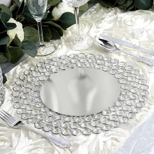 Set de 2 Platos Cargadores de 14" Plateado miniatura 1