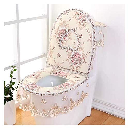 Toile Sitzbezug Pads 3 Stück/Set WC Matten-Set Europäische Spitze WC Sitz Kissen Haushalt Universal Toilettensitz… – Bild 6