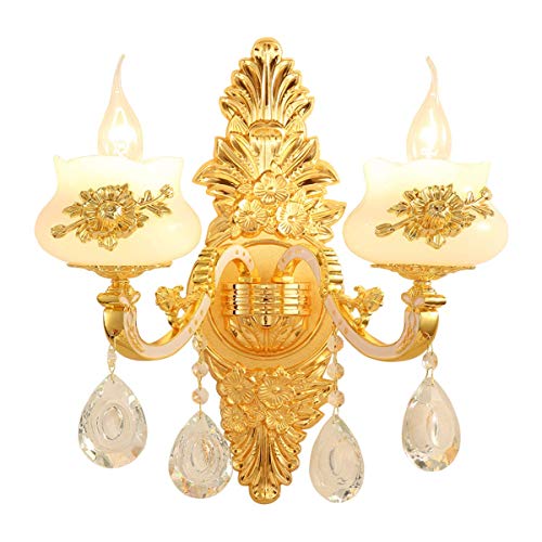 Europäische Kristall Wandleuchte Vintage Golden Flower Candle Wandleuchte Lichter Mit Zinklegierung Basisarm Für Schlafzimmer Schlafzimmer