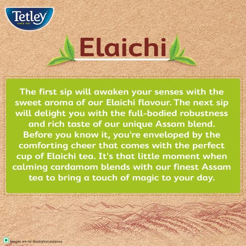 Image of Tetley | Elaichi Flavoured Chai | Black Tea | 50 Tea Bags (Pack of 3)