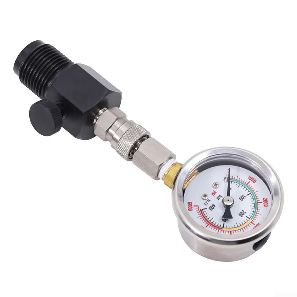 G5/8-14 DIN Scuba Hochdruckmessgerät mit Entlüftungsventil, 0-6000 psi 0-400 bar, Dual-Skala für Tauchzylinderfüllung und Tankdruckprüfung