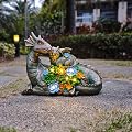 JOYBEE Dragon Solar Garden Statues Outdoor Decoration with Succulent and 6 LED Lights,Dragon Figurine Solar Lights Lawn Décor,Outside Statue Ornament for Patio, Balcony, Yard,Unique Gift for Mom