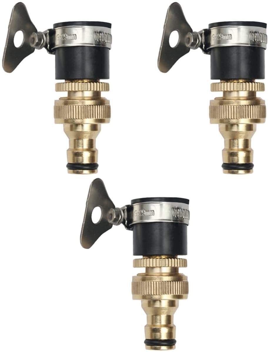 3pcs filettatura adattatore connettore universale per acqua di rubinetto in rame da collegare a rubinetto in ottone pollici tubo rapido connettori da giardino dorati per tubo di raccordo maschio/ner
