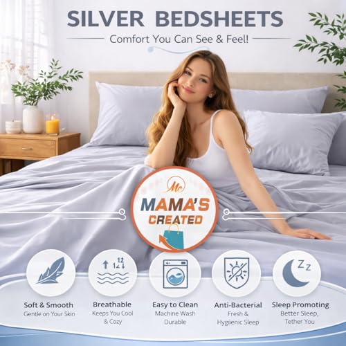 Image of Single Size Bed Sheet - 600 Thread Count Single Flat Sheet Only - Long Staple Egyptian Cotton Top Sheet Wrinkle & Fade Resistant - Silver