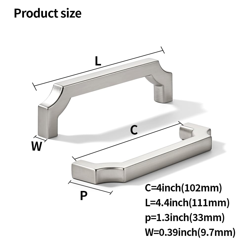 KHTUMEWARE-DB346 Brushed Nickel Cabinet Pulls CTC 3 in (76 mm) 2-Pack in Brushed Nickel — KHTUMEWARE