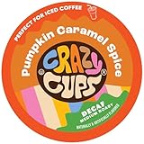 Crazy Cups Flavored Single-Serve Coffee for Keurig K-Cups Machines, Decaf Pumpkin Caramel Spice, 22 Pods per Box