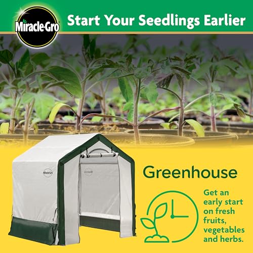 Miracle-GRO 6' x 4' x 6' Outdoor Mini Walk-in Greenhouse Plant Tent, All-Season Small Walk-in Plant Growth Accelerator with UV-Treated Fabric Cover and Zippered Panels, Clear - Image 2