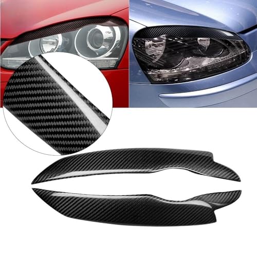 Sourcil phare voiture Golf 5 V MK5 2005-2009 couverture paupière phare fibre de carbone - 2