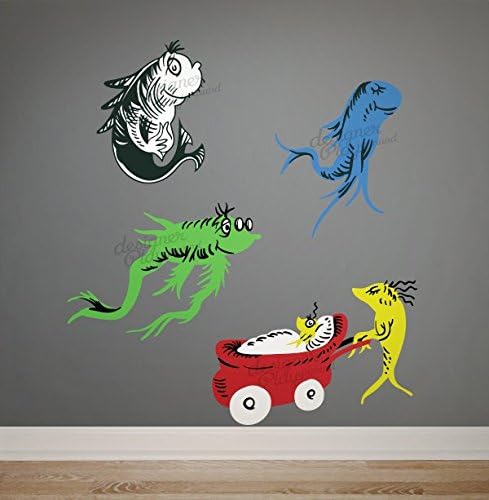 Dr Seuss Old Fish New Fish Wall Decal (4 Fishes) K174