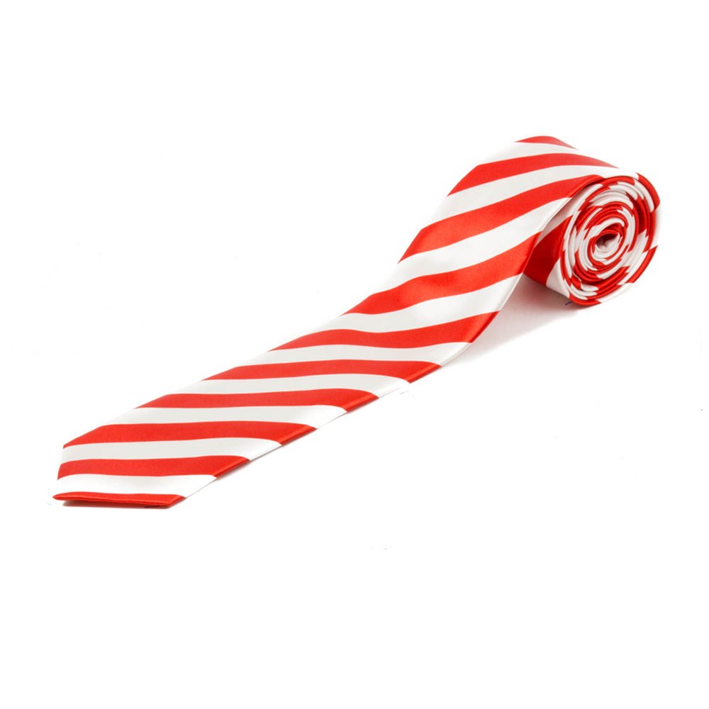 Mytoptrendz® Unisex Striped Neck Tie Red and White