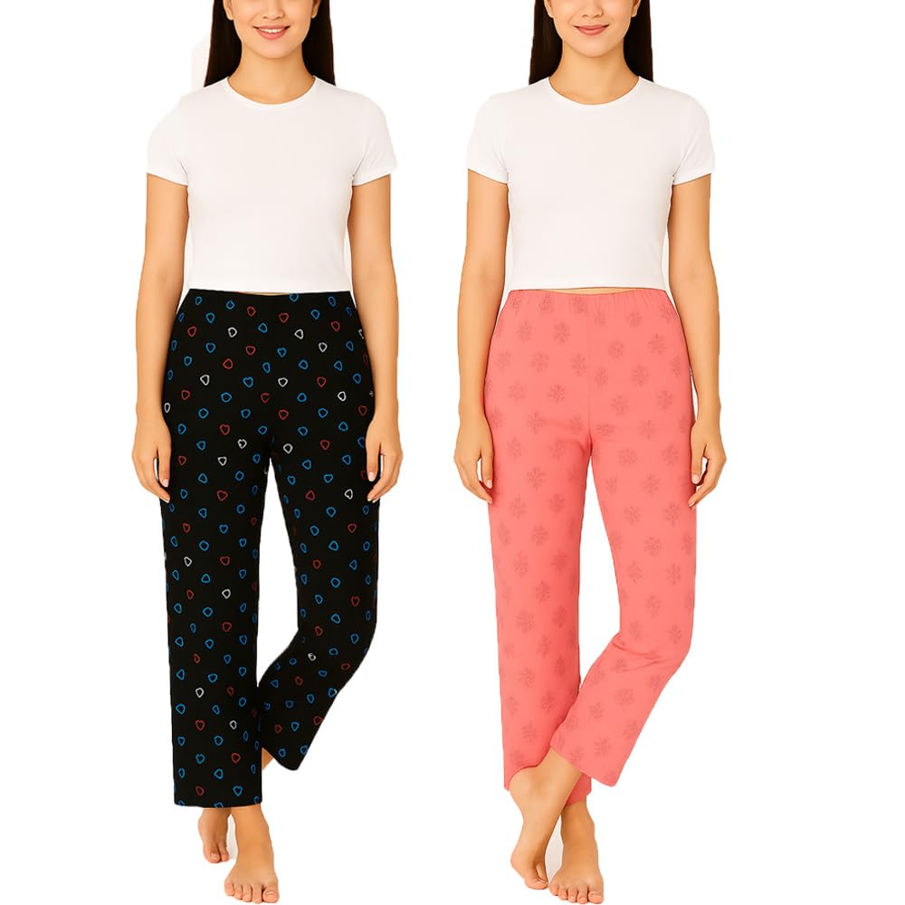 Womens Printed Pyjama Pants,Night Pants For Womens Pack of 2-picture-27