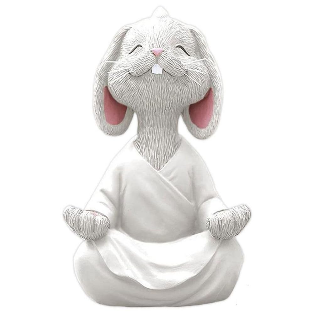 CTRLZS Animal Statues Animal Sculptures Yoga Living Room Garden Decoration Bonsai Desktop Ornaments White