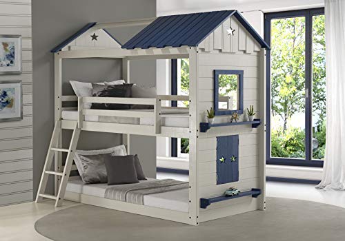 light grey bunk beds