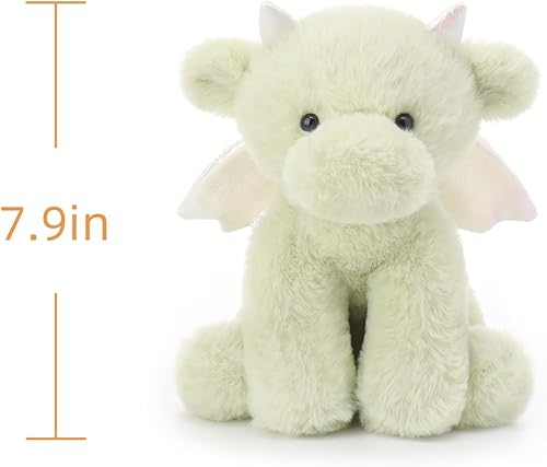 Vista 17 de Apricot Lamb Juguetes de peluche verde de dinosaurio dragón de peluche, suave, perfecto para niños (mediano, 12 pulgadas) Verde,Negro,Azul