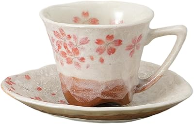 エールネット(Ale-net) コーヒーカップ＆ソーサー 平安桜 赤 コーヒーカップ