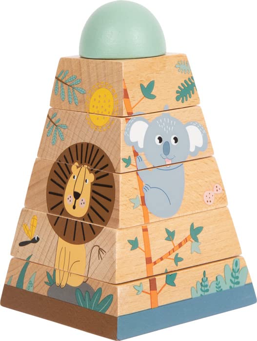 small foot Stapelturm "Safari" aus Holz, Motorikspielzeug zum Stapeln mit Tier-Motiven, für Kinder ab 12 Monaten, 12320 – Ansicht 7