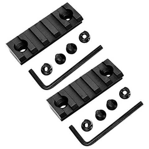 HooGou 2 Pcs 5 Slot 2" Picatinny Weaver Rail Section for Keymod Handguard Mount Rail System Black (5 Slots / 2 Pack) Cover