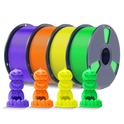 SUNLU 4KG Fluorescent PLA 3D Printer Filament Bundle, PLA Filament 1.75mm, Fit for Most FDM 3D Printer, 1kg Spool, 4Packs, Fluorescent(Purple+Orange+Yellow+Green)
