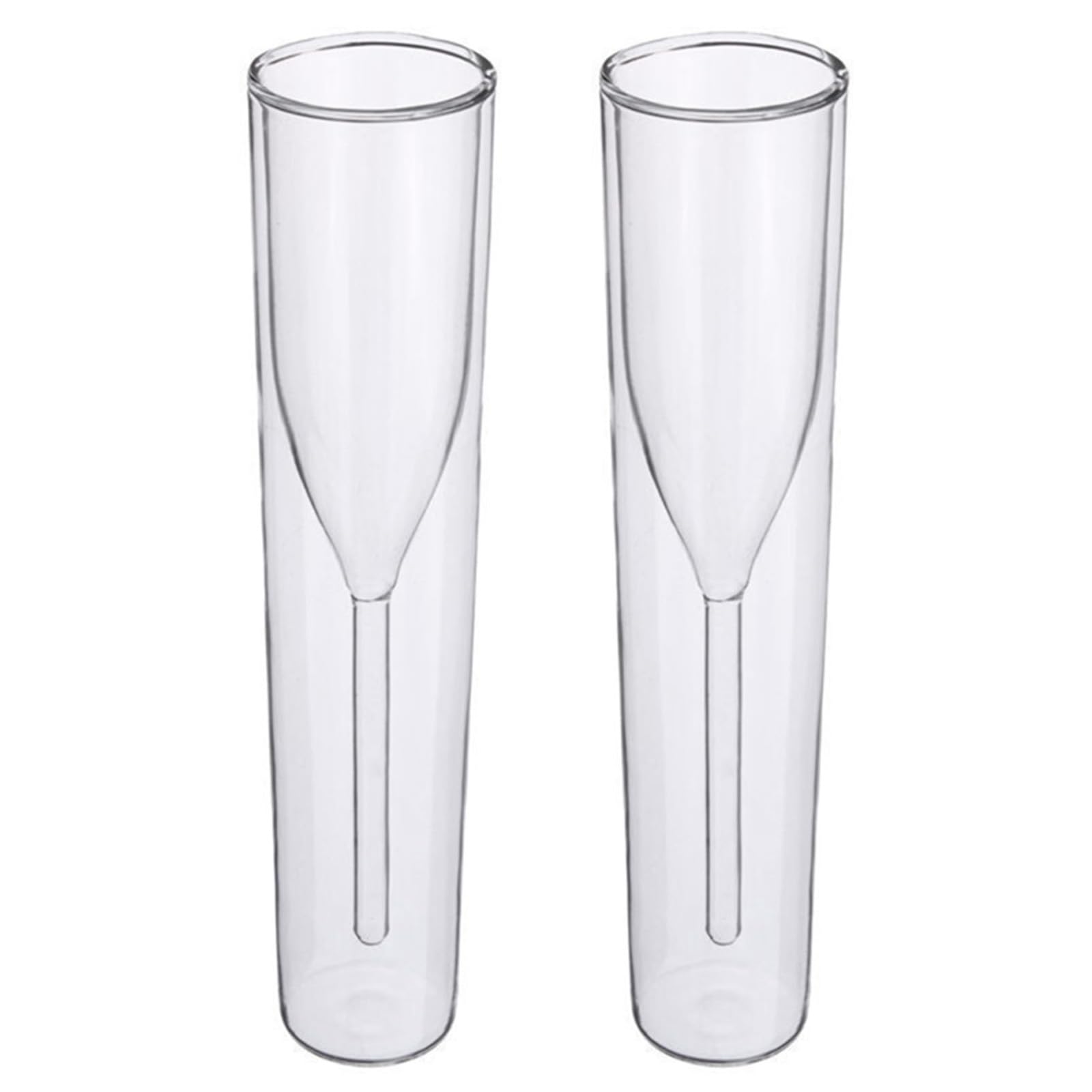 Elnwnnkc 2pcs Double Layer Glasses Champagne Flute Goblet Bubble Sparkling Wine Cups Cocktails Glass for Women Men Wedding Party Champagne Flute
