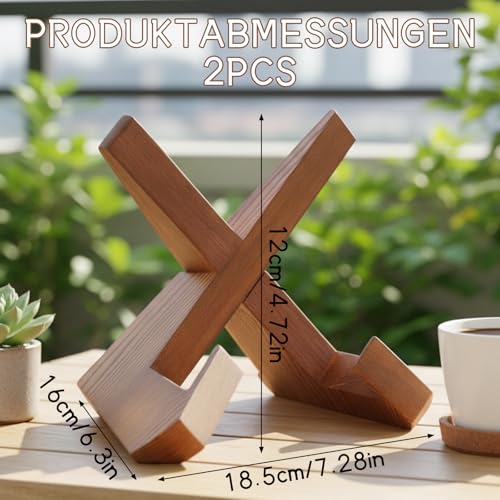 CJAPGJW 2 Stück Schallplattenständer, 18.5x16x12.5 cm Holz Schallplattenhalter, Schallplatten Regal ,Plattenspieler Regal Für Vinyl Alben, Vinyl Stand Dekorative Für Musikliebhaber Und Sammler