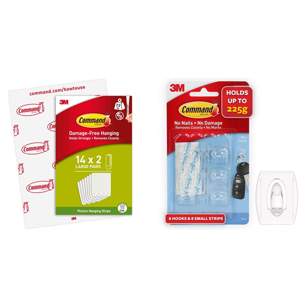 Command Command Large And Medium White Utility Hook Value Pack 14 Hooks And 28 Command Strips 17001-8ES - The Home Depot