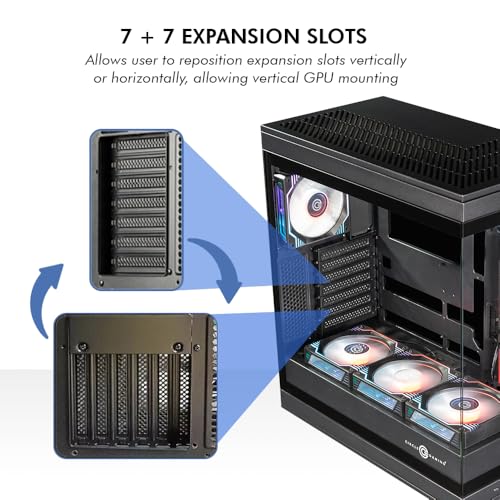 Image of Circle Thrillux Mid-Tower Gaming Cabinet - Black | Supports ATX, M-ATX, ITX | Reverse Connector Motherboard Compatible | 3X Side, 3X Bottom, 1X Rear 120MM ARGB Fans with Infinity Mirror