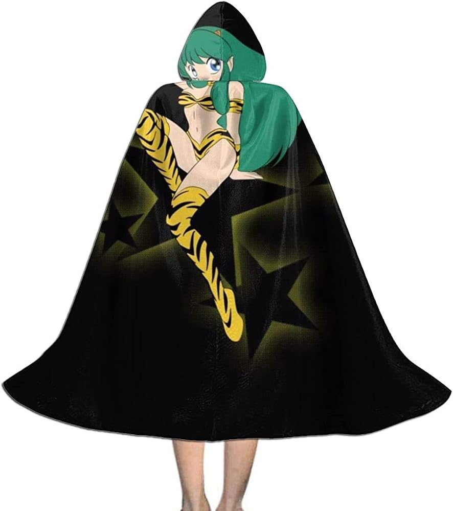 Not Applicable Unisex Cosplay Role Costumes,Hooded Cloak Cape,Adult Robe Cloak,Urusei Yatsura Lum Invader Star Pose Vampire Cloak,Halloween Party Decoration Outwear,Witch Wizard Cloak
