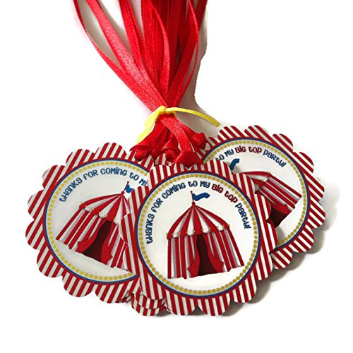 Adorebynat Party Decorations - EU Big Top carpa de Carnaval Circo del favor de Etiquetas - Los niños del muchacho y fiesta de cumpleaños de Etiquetas de regalo - Set 12