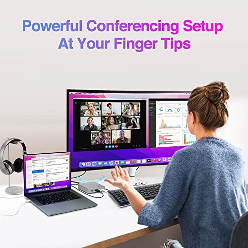 Image of AVLT USB-C Speakerphone Hub, 360 Omnidirectional Sound Conference Microphone | with PD 85W Charging, 5Gbps Data Transfer, 4K HDMI Output, Portable and Space-Saving for Meetings