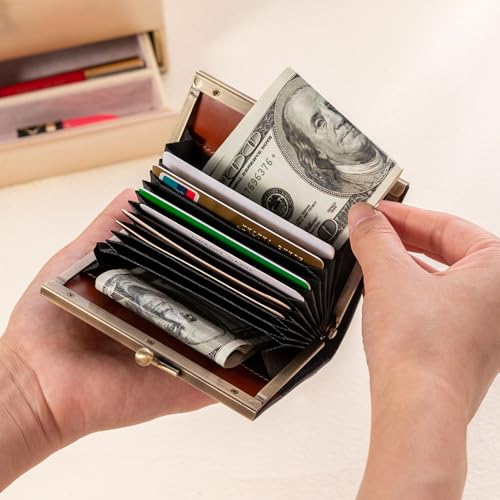 Personalized Leather Card Holder for Women - Custom Name Credit Card Wallet with Coin Pocket, Slim Purse Organizer for Cash & ID, Rustic Vintage Gift for Mom Birthday 6