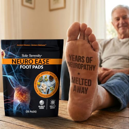 Image of Sole Serenity NeuroEase Overnight Foot Pads for Relaxing Soreness After a Lng Day, Tingling, Agitated Legs and Feet | For Long Days Sitting, Standing or Walking, Comfort for Tired, Overworked Feet & Legs, Arnica,Magnesium, MSM