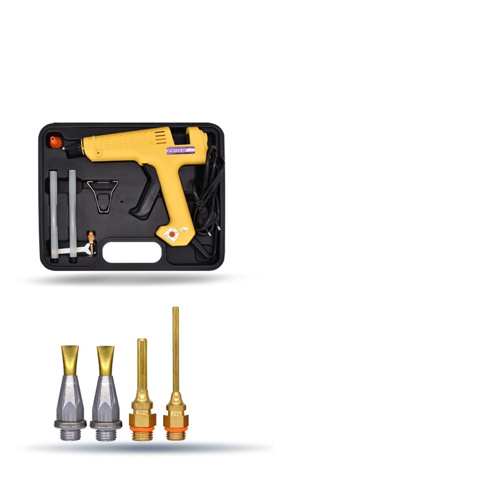 Pistola de silicona, Pistola de pegamento de fusión en caliente profesional de 250W con kit de herramientas, boquilla de cobre puro, temperatura ajustable, uso de alta potencia, barra de pegamento de
