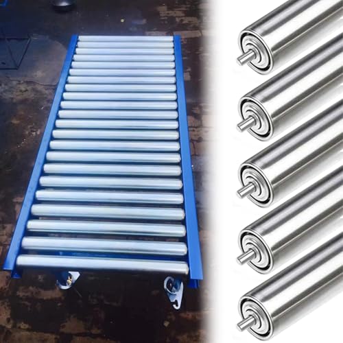 Heavy Du Lot de 5/10/15 rouleaux de convoyeur de déchargement en acier inoxydable lisse, remplacement commercial pour systèmes de convoyeur sans puissance et...