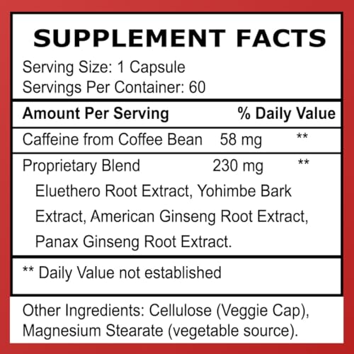 Image of Herbal Nitro Extreme Energy Pills - 6 to 10 Hour Boost, No Crash or Jitters Maximum Strength Natural Energy Supplement for Women & Men - Fatigue, Focus & Motivation (60 Count)