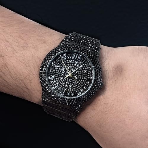 Image of ICE STAR Men's Fully Iced Diamond Watch, 46mm Case