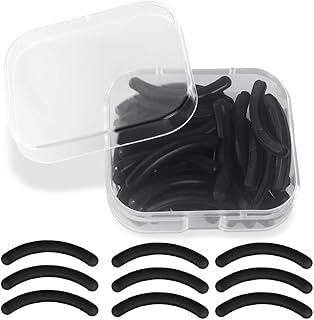 Eyelash Curler Refill 30 Pcs Eyelash Curler Pads Rubber Black Eyelash Curler Replacement Pads with Hard Storage Case for Universal Eyelash Curler