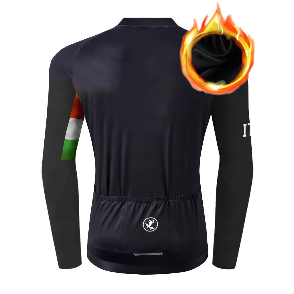 UGLY FROG Magliette da Ciclismo da Uomo Invernale in Pile Completo Maglia Tuta Bicicletta Termico Bib Pantaloni Imbottiti con 20D Gel Traspirante Sportivo