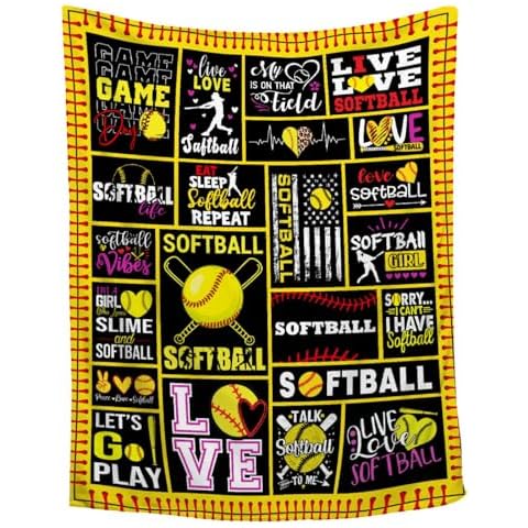 Lynnezilla Softball Blanket - Softball Gifts for Teen Girls Throw Blanket - Softball Decor Blanket for Couch Bed Sofa - Softball Stuff Gift for Softball Lovers/Coach/Team - 40"x50"-Kids/Throw Size Cover