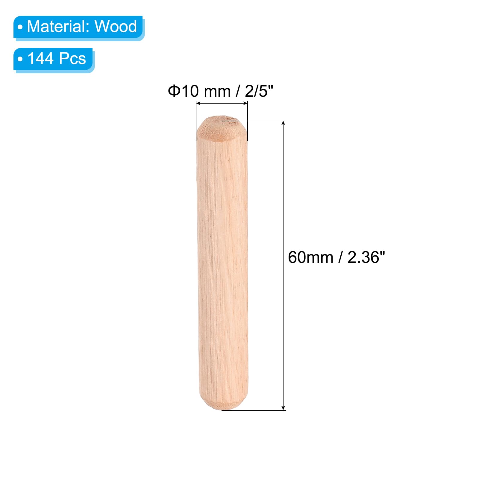 PATIKIL 2/5 Wooden Dowel Pins - Image 2